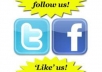promote link of your site to 1100 Facebook Fans and 800 twitter followers