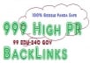 create 999 high pr backlinks with 99 edu and 240 gov,550 words unique article Google panda safe