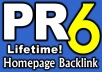 give PR6 Permanent DoFollow Homepage Link for Life on Valid PR6 US English site {Guarantee less than 50 OBLs}