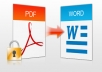 convert your pdf document to word/excel or the other way