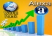 send 1000000/one million VISITORS to your website for improve your ALEXA RANKING