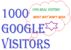 send you 1000 Google search website visitors