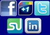 provide you 20 google plus+ 20 facebook Like+ 20 twitter post+ 20pinterest share only