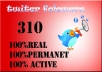 give you High Quality REAL 310 ++ Twitter followers without your password in less than 24 hours....@