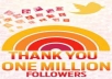 Add (1,000,000) 1 MILLION Twitter Followers By Your Profile Link To Larger Your Twitters followers Without Your Account Credentials