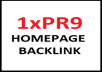 create 1x PR9  HOMEPAGE Backlink Dofollow Low OBL + BONUS