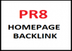 create 1x PR8  HOMEPAGE Backlink Dofollow Low OBL + BONUS