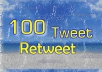 give you 100 tweet or retweet mostly from USA real twitter user within 24 hours