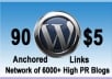 help increase Your SERP Rankings with 90 Dofollow Contextual Links in 30 Posts on a Large Private PR1 to PR6 Blog network..!!