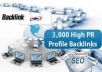 give you 3000 dofollow Backlinks Pr2 to Pr7 +seo full report