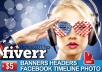 design any type of banner, header, facebook timeline photo, Google+ Cover, NEW Twitter Profile Photo ..@