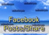give you 50 facebook share or post from 50 real and active facebook different account to SEO boost your site or advertisement