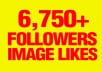 give you 6,750+ AUTHENTIC Instagram followers And 4,750+ Image likes Extremely fast..