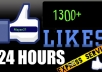 send You 1300+ High Quality Total Real Active Facebook Likes, Quick Genuine Fans..!!!!!!!!!