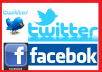 GIVE YOU 1500 + FACEBOOK LIKE Fans and 24200 + Twitter Followers
