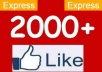 give you 2000 to 2200 Real looking facebook likes or fans to your fanpages within 48 hours...!!!!!!!