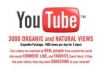 Provide 3000 quick YouTube Views to your Video  