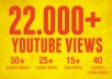 give you 22000+ youtube views, Buy 2 gigs and get 1 gig for FREE, 40 Custom Comments, 25+ likes, 50+ subscribers, 15+ favorites