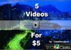 create 5 different slideshow videos and also send you the required html, swf and js files to host the video on your own website