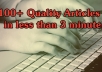 show you how to find unlimited quality Unique Articles for your keyword niche