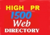 submit your site to 1500 High PR web directories