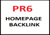 add 1x PR6 HOMEPAGE Backlink Dofollow PERMANENT Low OBL + BONUS