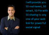 provide you 50 real tweet, 50 retwit, 50 Pin with 50 sharing to any one of your web link for powerful social signal