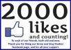 2000 Genuine High Quality REAL Facebook Fan Page Likes