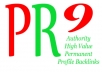 create 10 PR9 DoFollow high value authority profile backlinks from different PR 9 domains Panda Penguin Friendly with Anchor Text !!!