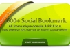  provide 600+ BEST Social Bookmarking Service for Google Ranking ✺Drip Feed ✺Spintax ✺Rss Ping ✺PR 8 to 0 ✺ All Unique Domain ✺Penguin Safe****