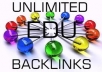 create 25 edu profile backlink for your site and ping them all + bonus 5 gov backlink