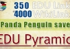 super edu Pyramid with 350 edu links and 4000 PR8 to PR3 SEO backlinks in tier2, highest authority