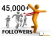 add 30,000+ TWITTER followers Or 20,000+++ Instagram followers, Us real looking to your link without password quickly within 12 hours 