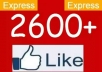 give you 2500 to 2700 Real looking [PERMANENT] facebook likes or fans to your fanpages within 24 hours.....