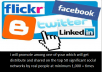 promote among one of your which will get distribute and shared on the top 50 significant social networks by real people at minimum 1,000 + times