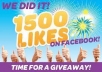 deliver 1500+ Facebook Likes to your Facebook Pages, FB Like / fans on Fan Page, no admin, Speedy Fb Service less than 20hours