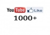 give you 1000+ Real human and active youtube video like for your channel within 5 days