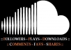 give you any one from 150 SoundCloud plays, downloads, followers, favorites OR 50 comments only!!!!!!!!!