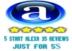 write 35 organic,natural 5 start informative alexa reviews for your site,blog by different people just