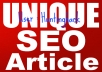 Give 10 UNIQUE SEO Articles That Pass Copyscape & Duplichecker Test