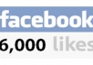 give 6000+ High Quality Real, Active and Permanent Facebook Likes or Fans to your facebook fan Page, all likes deliver within 1 day