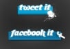 give you 50+ Facebook likes and 50+ Twitter tweets to your websites,blogs to boost it on search engine..!!!!!!!!