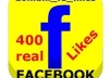 Give You 400 REAL Facebook Page Likes all world 100% REAL FANS LIKE + bonus for more Quantity ON YOUR FAN-PAGE ONLY 