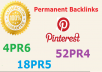 provide 80 High Quality backlinks for your website through Pin and Repin, out of them 4 are PR6, 18 are PR5 and rest 52 are from PR4 actual pages