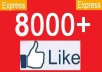 give 6000 to 8000++ Real and Active [[PERMANENT Guaranteed]] Usa and Worldwide facebook likes to your fanpages in less then 12 hours ..../..