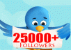 Get you 25555+ Real Looking TWITTER Followers follow your twitter account Within 24 hours without your password / Split available
