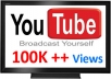 give you guaranteed 100,000+ (100K) youtube views and 100+ likes to your video