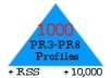 make link pyramid 1000 PR3 to PR8 profiles and 10,000 blog comments