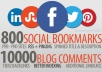 create 800 Unique Social Bookmarks + 10,000 Scrapebox Blog Comments as Tier2 Linkjuice + Rss + Pinging of all SEO Backlinks ...!!!!!!!