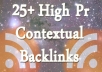 create Over 25 High Quality Contextual Backlinks For Your Website [100 Percent Rated Seller, Over 300 Orders] @!